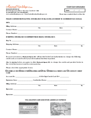 Credit Card Authorization Form