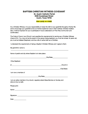 Baptism Christian Witness Covenant