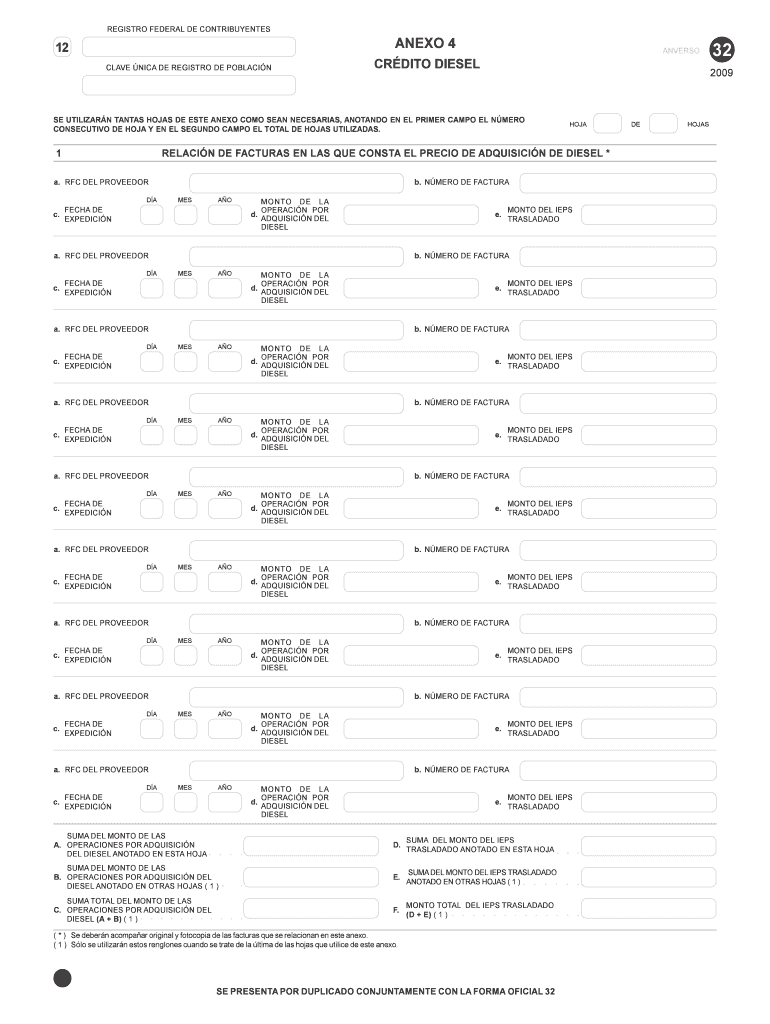REGISTRO FEDERAL DE CONTRIBUYENTES 12 CLAVE NICA DE REGISTRO DE POBLACIN ANEXO 4 De click para limpi Vista previa en la página 1
