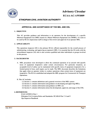 ECAA-AC-AWS009 Approval and Acceptance of the MEL and CDL - ecaa gov