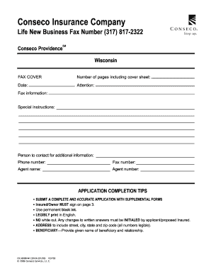 Conseco Life Insurance Application Form