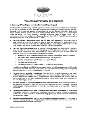 Fair Credit Reporting Act Summary and Consent Form