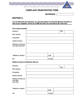 Complaint Registration Form