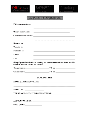 UK Landlord Instruction Form
