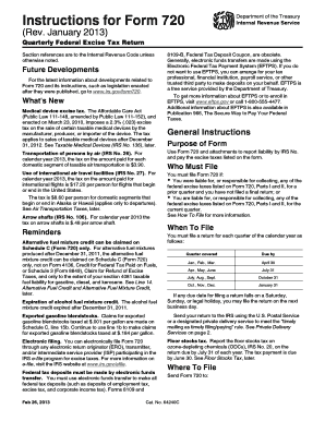 Form 720 Quarterly Federal Excise Tax Return