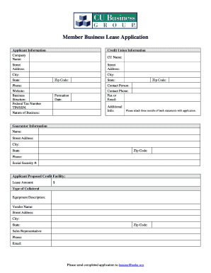 Member Business Lease Application