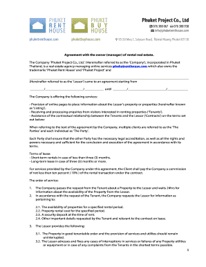 Real Estate Rental Agency Agreement