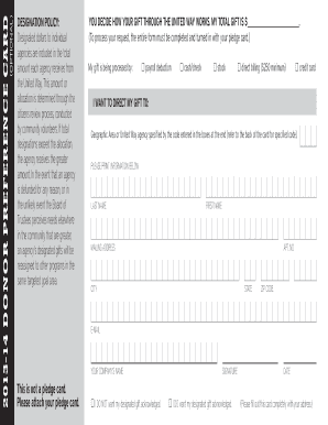 United Way Donor Designation Policy Form