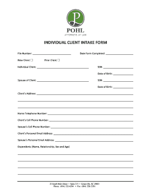 Individual Client Intake Form