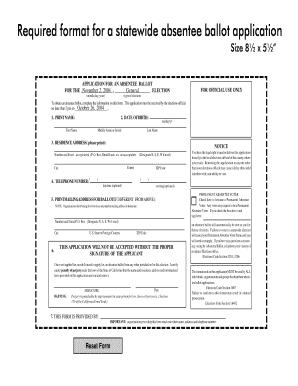 California Absentee Ballot Application