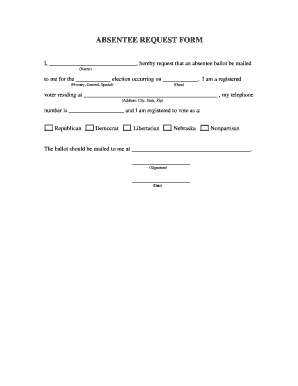 Absentee Request Form