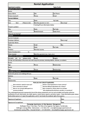 Rental Application Form