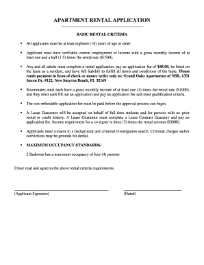 Apartment Rental Application