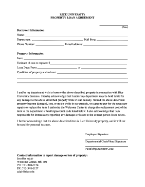 RICE UNIVERSITY PROPERTY LOAN AGREEMENT - staff rice