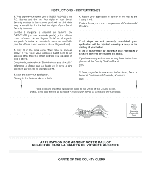 New Mexico Absentee Voter Ballot Application