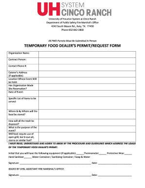 All FMO Permits Must Be Submitted In Person TEMPORARY FOOD - ssl uh