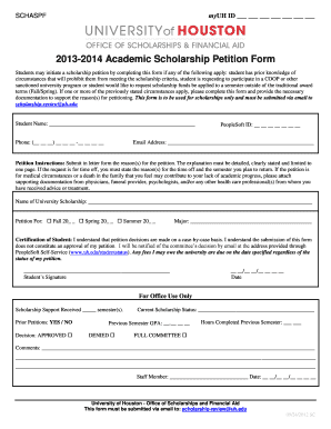 Academic Scholarship Petition Form