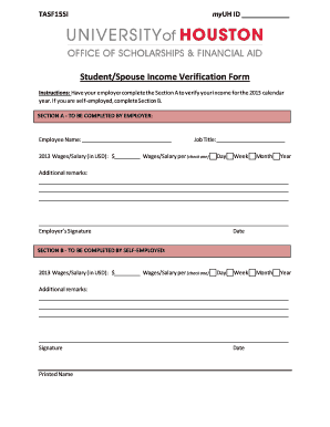 Student Spouse Income Verification Form
