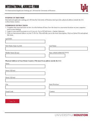 International Address Form