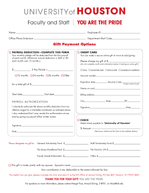 University of Houston Gift Payment Form