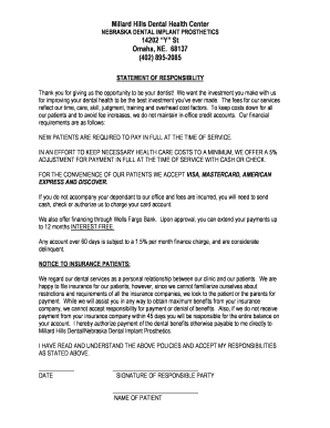 Dental Service Payment Policy Agreement