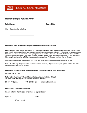 Medical Sample Request Form