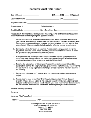 Grant Final Report Template