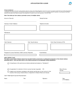 Application for a Lease