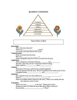 Bloom's Taxonomy Reading Worksheet