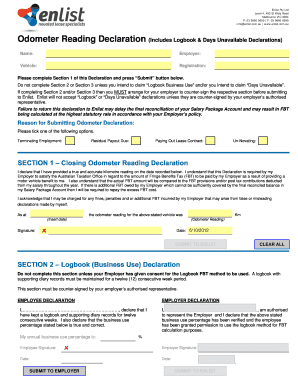 Odometer Reading Declaration