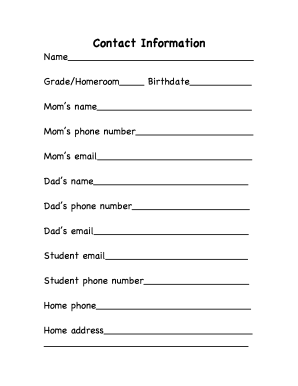 Student Information Form