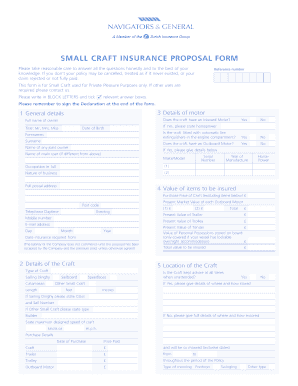 Small Craft Insurance Proposal Form