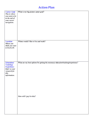 Career Goal Action Plan