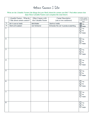 Career Exploration Worksheet