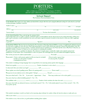Common Recommendation Form