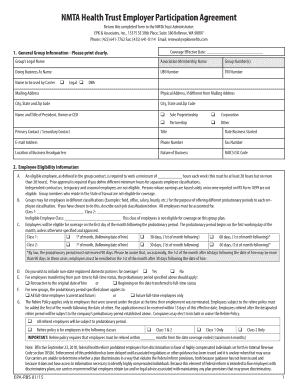NMTA Health Trust Employer Participation Agreement