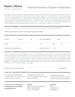 Financial Assistance Program Application