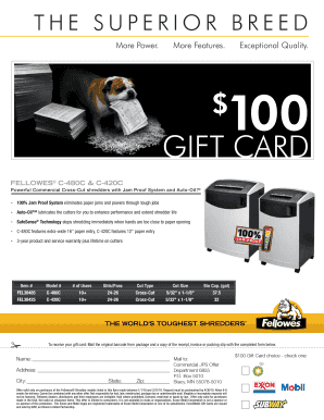 Fellowes Shredder Gift Card Offer