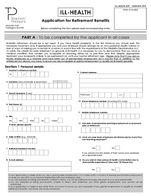 Ill-Health Retirement Application
