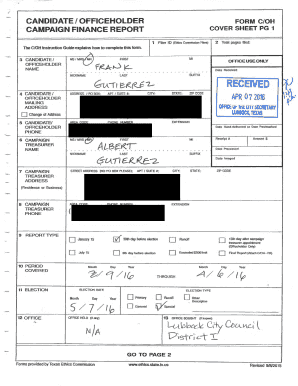 Texas Political Contribution Schedule A1