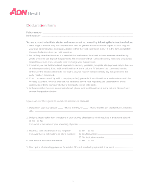 Healthcare Claim Declaration Form