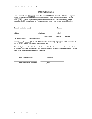 Promotion justification example - Sample Debit Authorization - neachorg