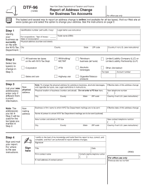 New York State Business Tax Address Change Form