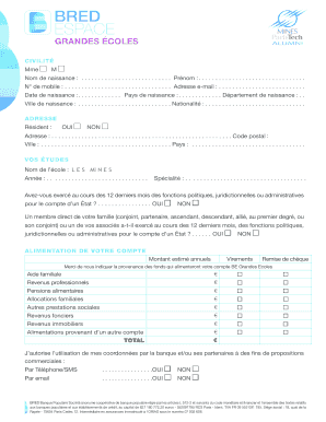 Formulaire d'ouverture de compte bancaire