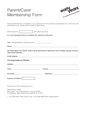 Parent Membership Form