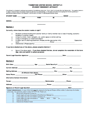 Student Residency Affidavit