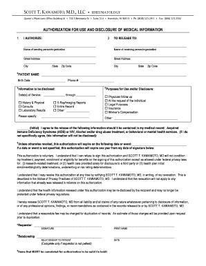 Authorization for Medical Information Disclosure