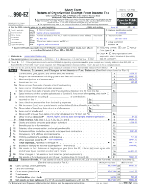 Form 990-EZ Return of Organization Exempt From Income Tax