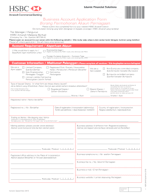 HSBC Amanah Malaysia Business Account Application Form