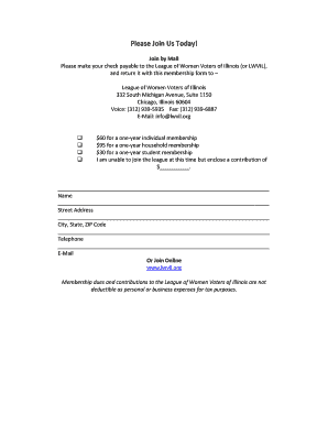 League of Women Voters of Illinois Membership Form